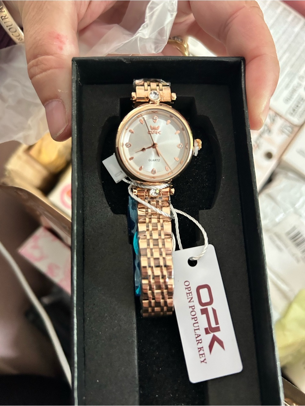 Dainty Gold OFK Ladies Bracelet Watch